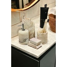 Trust Stone Bej Mermer Desen Beton Banyo Seti