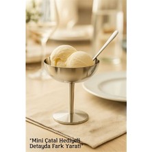 Fantastik Store Hsnet Gümüş Inox Çelik Ayaklı Dondurma ve Sunum Kasesi – Tatlı Lokum ve Sunum Kabı
