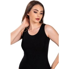 Jiber Kadın Tekli Siyah Geniş Askılı Likralı Atlet