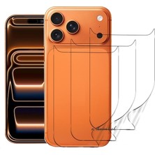 M.TK Moveteck iPhone 17 Pro Max Şeffaf Kaplama Arka ve Yan Çerceve Full Body Esnek Kasa Koruyucu Hydrojel Çizilmez Dayanıklı Kasa Koruyucu