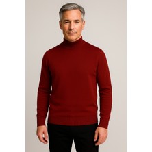 Mutlu City Erkek Orta Kalınlıkta  Pamuk Yumuşak Dokulu Yarım Boğazlı Balıkçı Yaka Kazak 6260