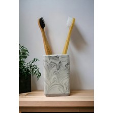 Trust Stone Mermer Desen Beton Diş Fırçalık ve Kalemlik