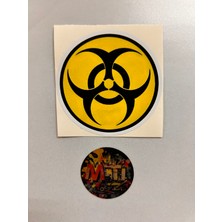 Kimyasal Tehlikesi Sticker 7X6CM Araba Motosiklet Kask Laptop Cam Etiket Sticker Kimyasal Atık