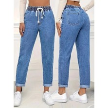 Arona Mdb Kadın Yüksek Bel Bağcıklı Kot Pantolon