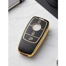 Lanitra Mercedes E,c,s,g Class Cla Glb Gls W177 W205 W213 W222 X167 3 Buton Deri Nano Anahtar Kılıfı Siyah