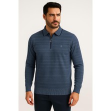 Ette Fermuarlı Polo Yakalı Kazak