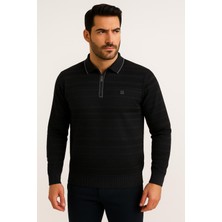 Ette Fermuarlı Polo Yakalı Kazak