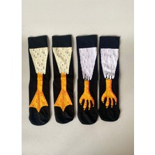 Carnaval Socks 2’li Kuş Ayağı Desenli Unisex Soket Çorap Seti – Ördek & Kuş Pençesi Tasarım (1 Çift + 1 Çift)