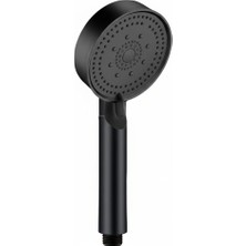 Yapı Kalite Karizma Siyah Renk  - 5 Fonksiyonlu - Turbo Basınçlı - El Duş Başlığı