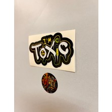 Toxic Sticker 10X6CM Sticker Folyo Araba Motosiklet Kask Laptop Cam Etiket Toksik Sticker
