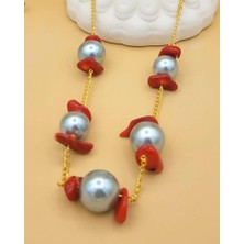 Nevoka Coral Pearl Elegance Kolye