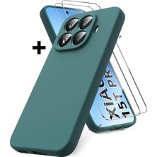 M.TK Moveteck Xiaomi Mi 15T Pro Kılıf Kamera Korumalı Yumuşak Renkli Mat Kadife Silikon + 9h Ekran Koruyucu Cam 2in1 Set