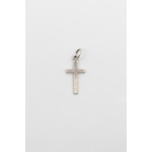 Alooya Minimalist Haç Kolye Ucu - Antik Gümüş Kaplama