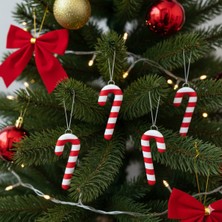 Empressco Kırmızı 6 Adet Baston Şeker Yılbaşı Süsü, Renkli ve Şık Dekorasyon Ürünü