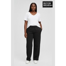 Superlife Kadın Büyük Beden Rahat Kesim Lastikli Bel Paça Reçmeli Eşofman Altı SPR26EAK952