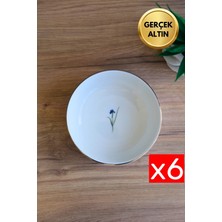 Tabak Evi Porselen Natura Iris Altın Yaldızlı Kase 13,50X4CM 460CC 6 Lı