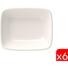 Tabak Evi Porselen Quadro Dikdörtgen Kayık Tabak 14X9,8CM 6 Lı