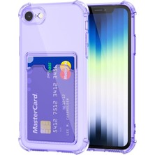 Teknomoda Apple iPhone 6 Plus / 6s Plus Kılıf Kartlıklı Anti Şok Korumalı Şeffaf Silikon Lila