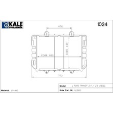 Universal Bakır Radyatör Ford Transıt 2.5 Dıesel 2 Sıra Pa Sistem