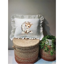 Moda Lime Isme Özel Baskılı Fırfırlı Bebek Dolgulu Yastık Hediyelik (Takı Yastığı Olarakta Kullanılabilir)