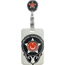 Özel Güvenlik Armalı Premium Yaka Kartlığı Yoyolu Kartlık Koruyucu Çekmeli Kart Tutucu Kartlık