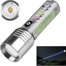 Buğz Profesyonel Tg LED Güçlü 8 Modlu Type-C 1000 Lümen Polis Çakarlı Şarjlı El Feneri