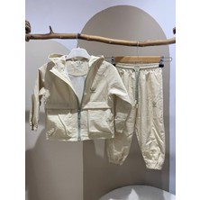 Noble Kids Paraşüt Kumaş Çocuk Eşofman Takımı – Fermuarlı Üst & Eşofman Altı, Pamuk Astarlı, 2–8 Yaş