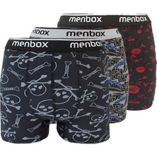 Karakaş 3 Adet Likralı Erkek Boxer Karışık Desenli Pamuklu