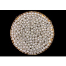 Heraldis 10 mm Krem Renk Cam Inci Boncuk (100 Gram)