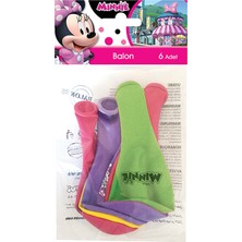 Minnie Mınnıe Poşet Içi 6'lı Balon (4 Renk Baskılı) (3 Adet)