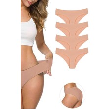 Royaleks 4 Adet Kadın Dikişsiz Lazer Kesim Esnek Iz Yapmayan Külot Ten