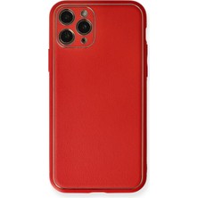 CPT83 iPhone 11 Pro Kılıf Coco Deri Silikon Kapak - Kırmızı