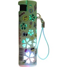 Hunter Turbo Jet Alevli Işıklı Metal Çakmak – Doldurulabilir LED Işıklı Tasarım (32-4b4)