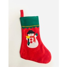 Empressco Yılbaşı Temalı Keçe Kardan Adam Çorap Beyaz Renk