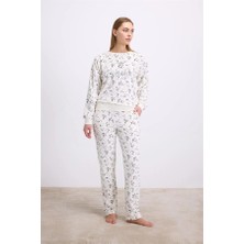 Will Like Yıldız Desenli Tencel Pamuklu 2'li Pijama Takımı