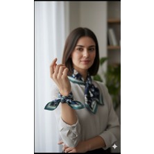 Mavi Masal Mavi Çiçekli Fular