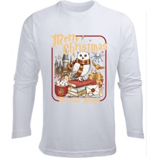 Efendioğlu Design Uzun Kollu Baykuş Ga Filthy Munggle Yeni Yıl Yılbaşı Marry Christmas Baskılı Pamuklu Çocuk Tişört