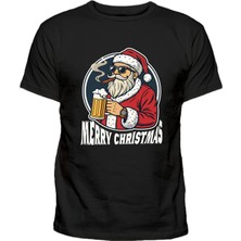Efendioğlu Design Purolu Noel Baba Baskılı Yeni Yıl Baskılı Pamuklu T-Shirt