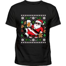 Efendioğlu Design Noel Baba Beer Baskılı Pamuklu Yetişkin Tshirt