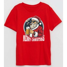 Efendioğlu Design Purolu Noel Baba Baskılı Yeni Yıl Baskılı Pamuklu T-Shirt