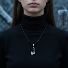 Alooya Güç Sembolü - Viking Balta Gümüş Kaplama Deri İp Kolye