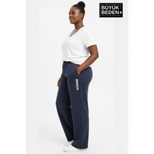 Superlife Kadın Büyük Beden Brooklyn Baskılı Rahat Kesim Lastikli Bel Paça Reçme Eşofman Altı SPR26EAK952-2