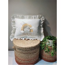 Moda Lime Isme Özel Baskılı Fırfırlı Bebek Dolgulu Yastık Hediyelik (Takı Yastığı Olarakta Kullanılabilir)