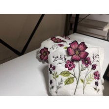 Rüya Pırıltı Çiçek Kabartmalı 1 Adet Büyük 1 Adet Küçük El Yüz Kavlısı