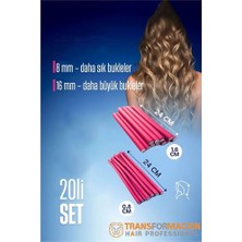 Fantastik Store Hsnet Sosis Latex Bigudi - Isısız Saç Bigudisi 8 ve 18 mm 20 Adet