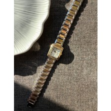Rubsey Retro Minimal Metal Kordon Vintage Kadın Kol Saati Çift Renk