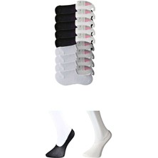 Royaleks Siyah ve Beyaz Kadın Babet Çorap 9 Çift