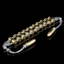 Takı925 Special Design Mermi Tasarım 10 Adetli Alpaka Metal Zaza Tesbih