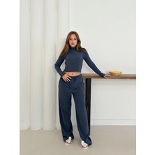 Kazax Balıkçı Yaka Örme Takım Lacivert ST265865