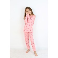 Harika Kids Kız Çocuk Orta Kalınlıkta Basic Baskılı Pijama Takımı
